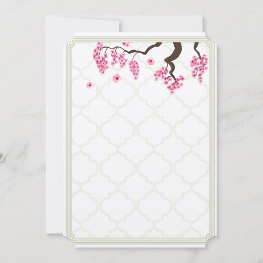 Invitation Cherry Blossom Orchard Grove Tree Branch Mariage (Dos)