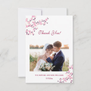 Invitation Cherry Blossom Photo Mariage Merci