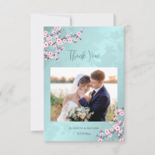 Invitation Cherry Blossom Photo Mariage Merci