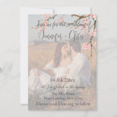 Invitation Cherry Blossom Photo QR Code Mariage (Devant)