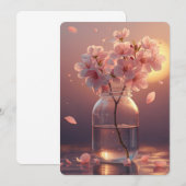 Invitation Cherry Blossom Postcard - Elegant Hand-Drawn Sakur (Devant / Derrière)