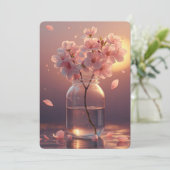 Invitation Cherry Blossom Postcard - Elegant Hand-Drawn Sakur (Debout devant)