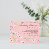 Invitation Cherry Blossom Rose & Baby shower Brown (Debout devant)