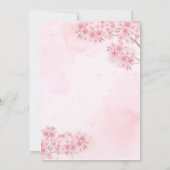 Invitation Cherry Blossom rose Sakura Fête des mariées floral (Dos)