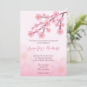 Invitation Cherry Blossom rose Sakura Floral Mariage (Debout devant)