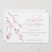 Invitation Cherry Blossom Sauvegarder la Date Rose Taupe (Dos)