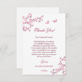 Invitation Cherry Blossom Téléchargeable Merci Mariage (Devant / Derrière)