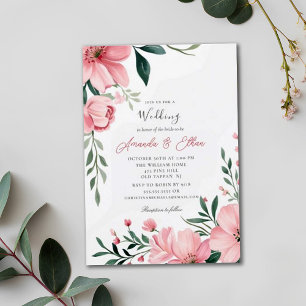 Invitation Cherry Blossom Verdure Mariage de plaisir nuptiale