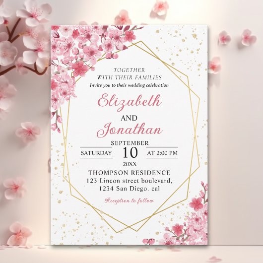 Invitation Cherry Blossom Wedding – Sakura Floral Wedding
