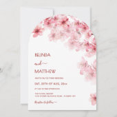 Invitation Cherry Blossom White Arched Casual Wedding (Devant)