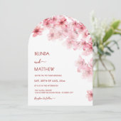 Invitation Cherry Blossom White Arched Casual Wedding (Debout devant)