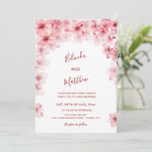 Invitation Cherry Blossom White Arched Casual Wedding (Debout devant)