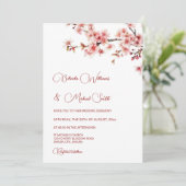 Invitation Cherry Blossom White Wedding (Debout devant)