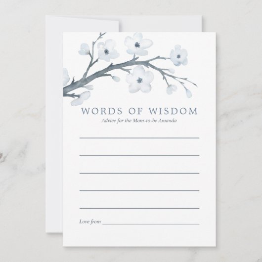 Invitation Cherry Blossoms Baby shower Conseils pour mère (Devant)