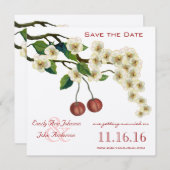 Invitation Cherry Blossoms Branch Enregistrer la date (Devant / Derrière)