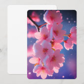 Invitation Cherry Blossoms in Snow Save the Date Card - Winte (Devant / Derrière)