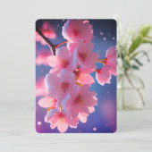Invitation Cherry Blossoms in Snow Save the Date Card - Winte (Debout devant)