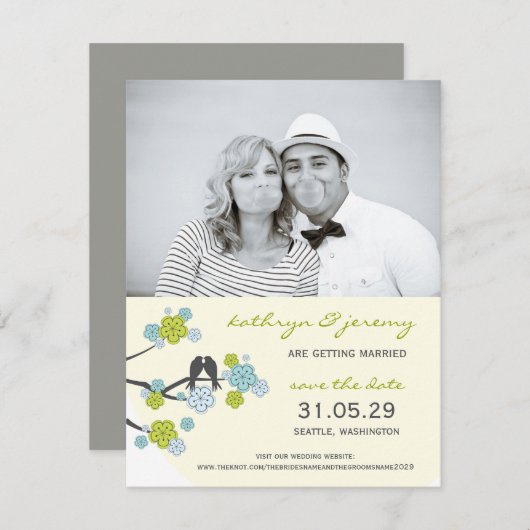 Invitation Cherry Blossoms Sakura Inséparables Enregistrer La (Devant / Derrière)