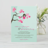 Invitation Cherry Blossoms Sakura Inséparables Mariage Invita (Debout devant)
