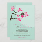 Invitation Cherry Blossoms Sakura Inséparables Mariage Invita (Devant / Derrière)