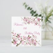 Invitation Cherry Bossom 21e Soirée d'Anniversaire Blanc (Debout devant)
