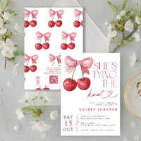 Cherry Bow She's Tying the Knot QR Fête des mariée
