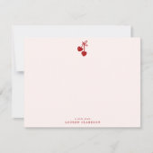Invitation Cherry Bow Valentine’s Day Note Card (Devant)