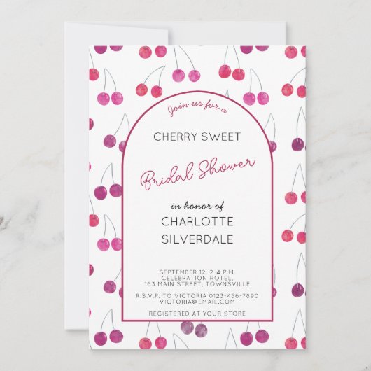 Invitation Cherry Bridal Shower (Devant)