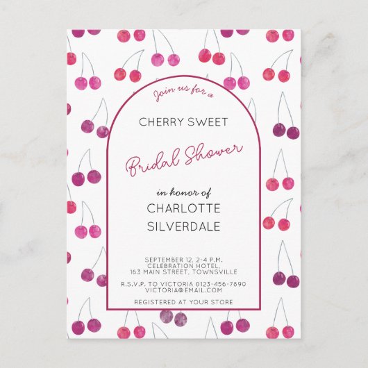 Invitation Cherry Bridal Shower (Devant)