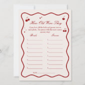 Invitation Cherry Bridal Shower Age Guessing Game Card (Devant)