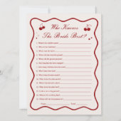 Invitation Cherry Bridal Shower Who Knows Bride Best Card (Devant)