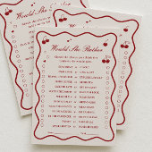 Invitation Cherry Bridal Shower Would She Rather Game Card