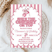 Invitation Cherry First Coquette Girls 1st Birthday 