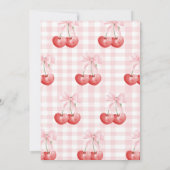 Invitation Cherry First Pink Bow preppy 1er anniversaire (Dos)