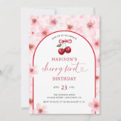 Invitation Cherry First Pink Cherry Blossom 1er anniversaire (Devant)