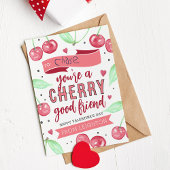 Invitation Cherry Good Friend Classroom Valentine's Day Card