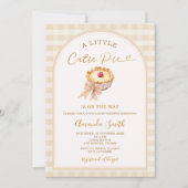 Invitation Cherry Little Cutie Pie Pastel En vichy Baby showe (Devant)