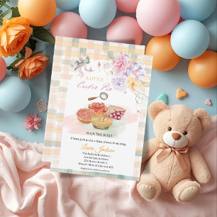 Invitation Cherry Little Cutie Pie Pastel En vichy Baby showe