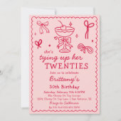 Invitation Cherry Martini Tying Up My Twenties 30th Birthday (Devant)