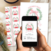 Invitation Cherry Nice Girls Club Pink Bow Anniversaire