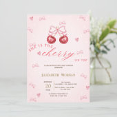 Invitation Cherry On Top Baby Shower (Debout devant)