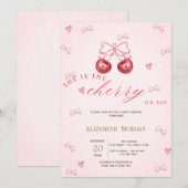 Invitation Cherry On Top Baby Shower (Devant / Derrière)