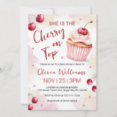 Invitation Cherry on Top Baby Shower (Devant)