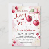 Invitation Cherry on Top Baby Shower (Devant)