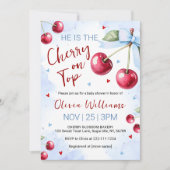 Invitation Cherry on Top Baby Shower (Devant)
