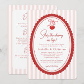 Invitation Cherry on Top  Bow All in One Couples Shower (Devant / Derrière)