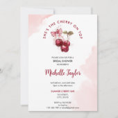 Invitation Cherry on Top Bow Cocktail Fête des mariées d'été (Devant)