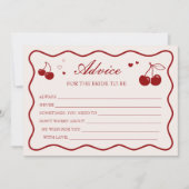 Invitation Cherry On Top Bridal Shower Advice Card (Devant)