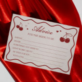 Invitation Cherry On Top Bridal Shower Advice Card