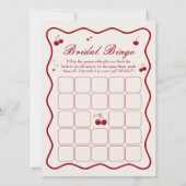 Invitation Cherry On Top Bridal Shower Bingo Game Card (Devant)